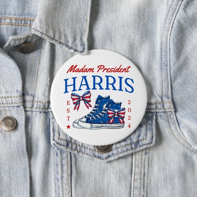 Frau Präsidentin Kamala Harris 2024 Button (Beispiel)