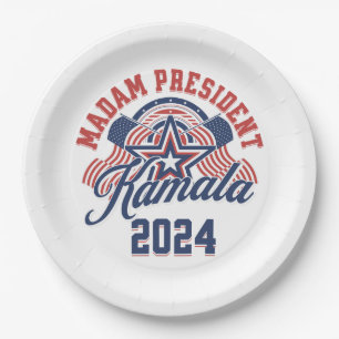 Frau Präsidentin Kamala Harris 2024 Pappteller