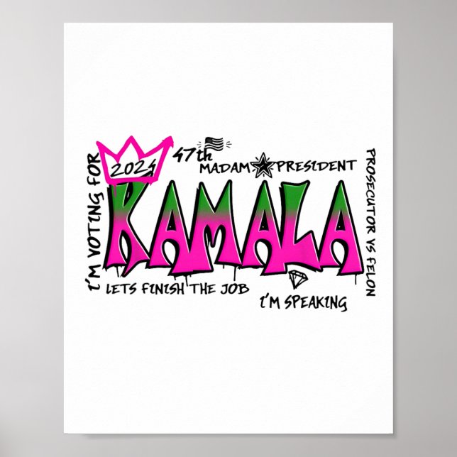 Frau Präsidentin Kamala Harris 2024 Poster (Vorne)