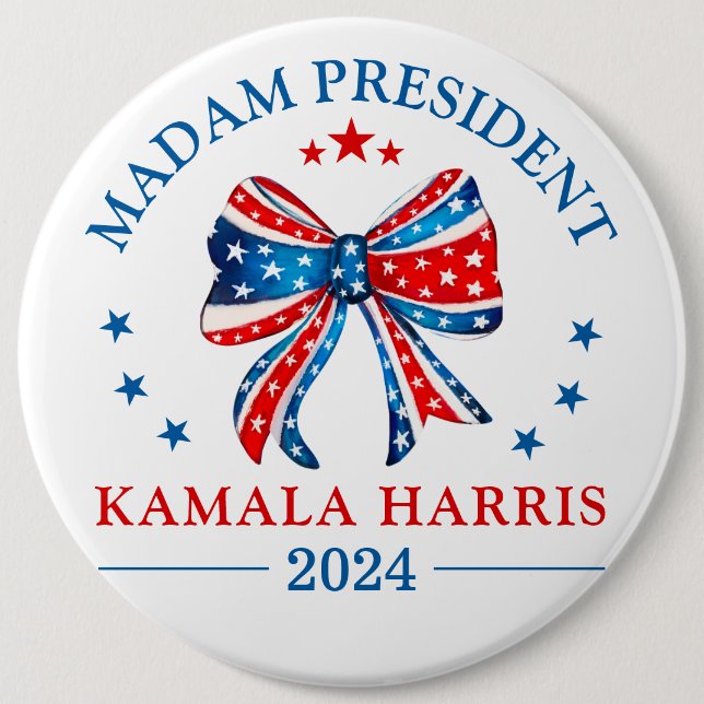 Frau Präsidentin Kamala Harris Button (Vorderseite)