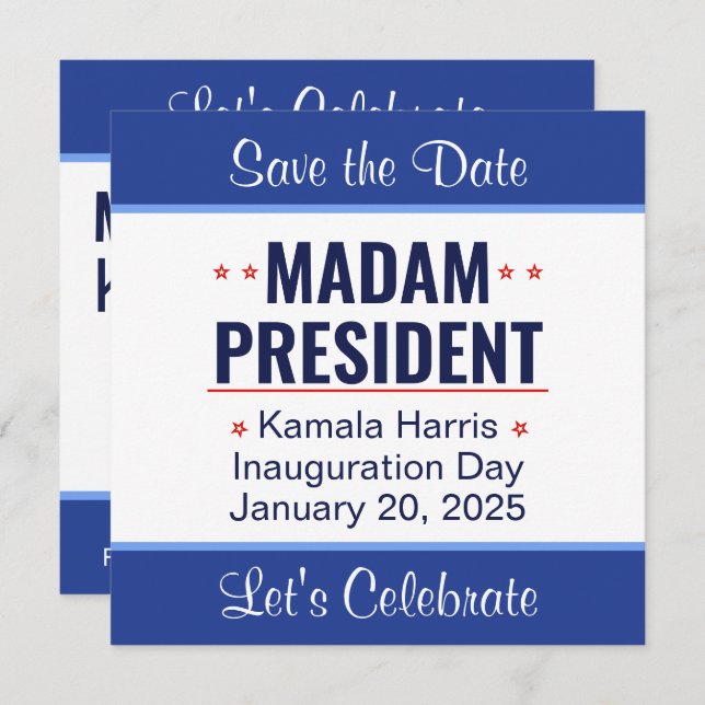 Frau Präsidentin Kamala Harris Einweihung Save The Date (Vorne/Hinten)
