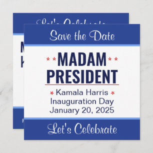 Frau Präsidentin Kamala Harris Einweihung Save The Date