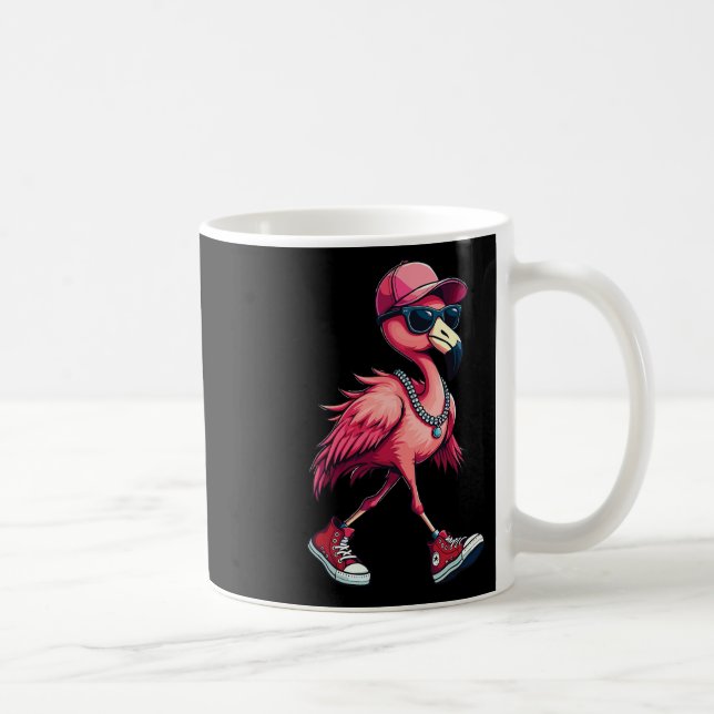 Frau Präsidentin Kamala Harris Pink Flamingo Retro Kaffeetasse (Rechts)