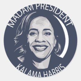 Frau Präsidentin Kamala Harris Runder Aufkleber
