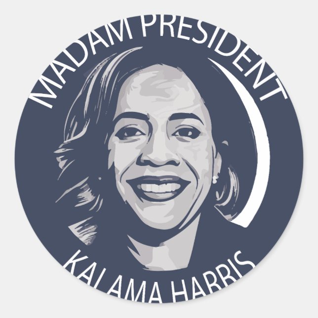 Frau Präsidentin Kamala Harris Runder Aufkleber (Vorderseite)