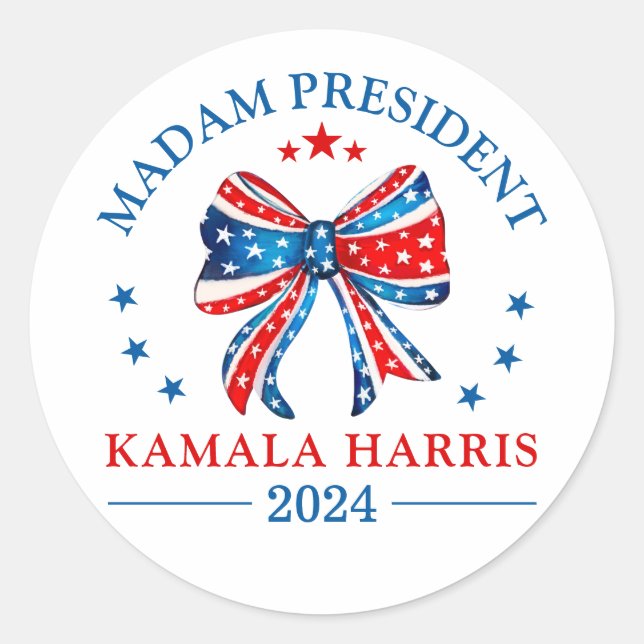 Frau Präsidentin Kamala Harris Runder Aufkleber (Vorderseite)
