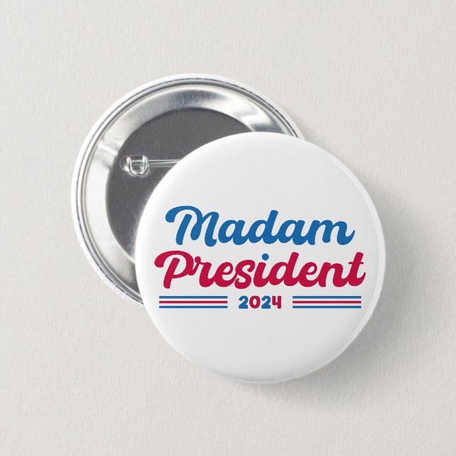 Frau Präsidentin Kamala Harris Typografische Wahl Button (Vorne & Hinten)