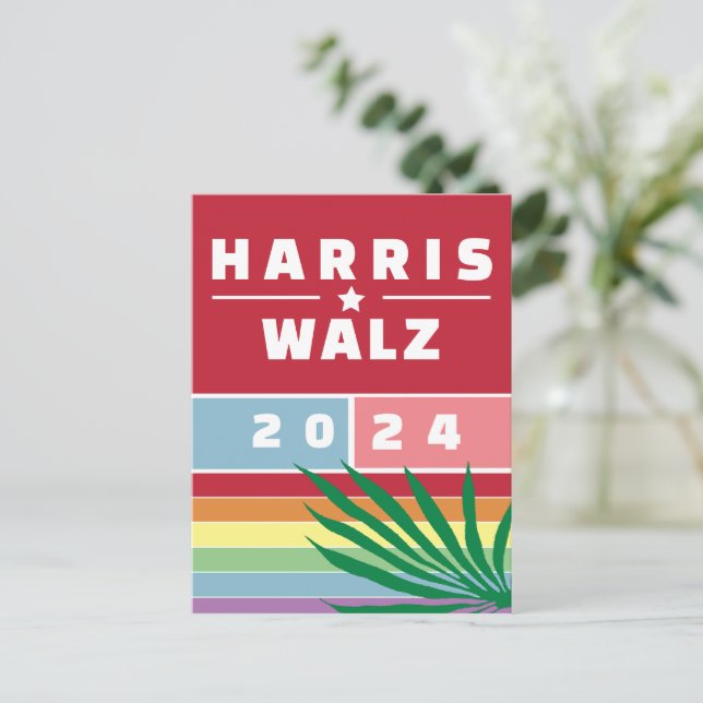 FRAU PRÄSIDENTIN KAMALA HARRIS WALZ 2024 POSTKARTE (Stehend Vorderseite)