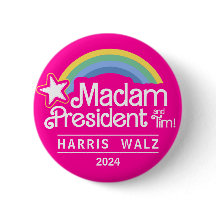 Frau Präsidentin Pink Kamala Harris 2024 Button