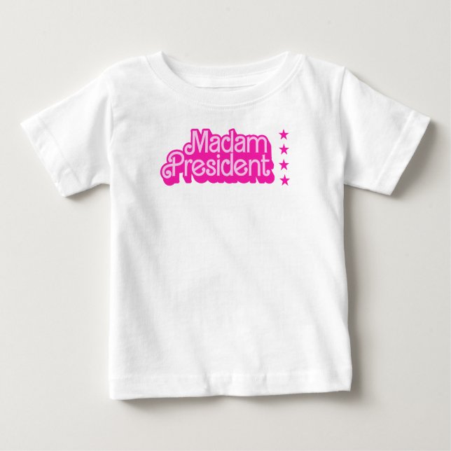 "Frau Präsidentin! Rosa Logo - Retro Baby T-shirt (Vorderseite)