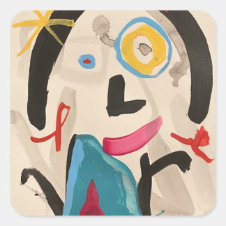 FRAU QUADRATISCHER AUFKLEBER