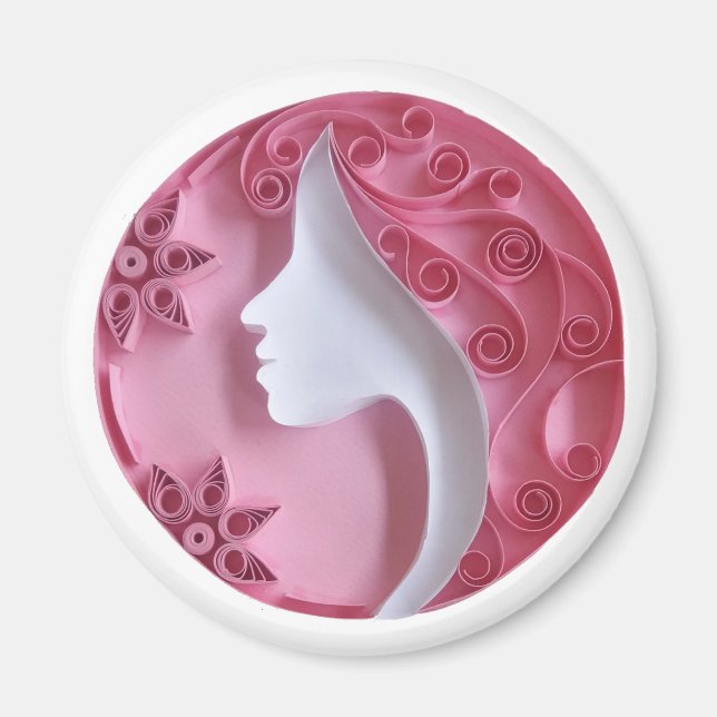 frau quilling magnet (Vorne)