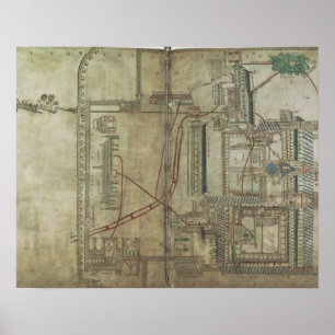 Frau R 171 f.285 Plan der Kathedrale von Canterbur Poster