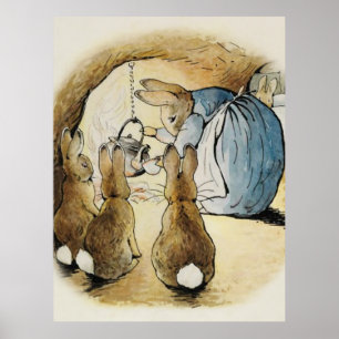 Frau Rabbit Pours Tea von Beatrix Potter Poster