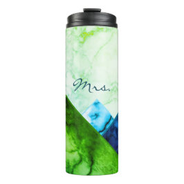 Frau Rainbow Marble Mountains Farbe Block Custom  Thermosbecher