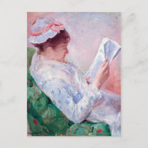 Frau Reading, Mary Cassatt Postkarte