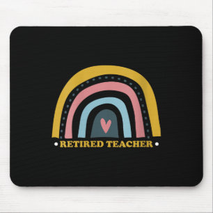 Frau Retro-Regenbogen-Nachwuchslehrerin mit Herzen Mousepad