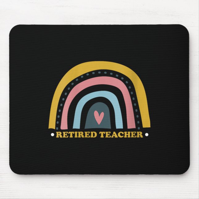 Frau Retro-Regenbogen-Nachwuchslehrerin mit Herzen Mousepad (Vorne)