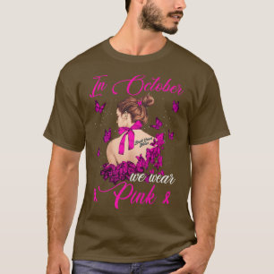 Frau Ribbon im Oktober tragen wir rosa Brustkrebs T-Shirt
