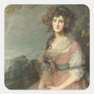 Frau Richard Brinsley Sheridan, 1785 - 87 Quadratischer Aufkleber