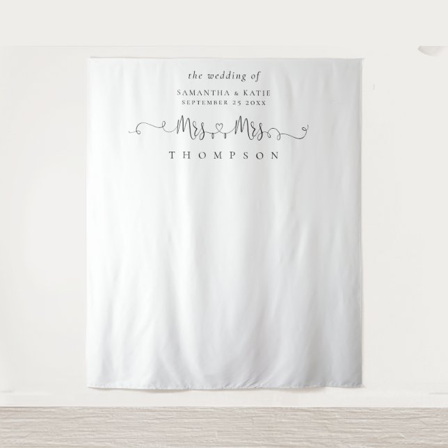 Frau Rings Lesbian Wedding Foto Hintergrund Wandteppich (Vorderseite)