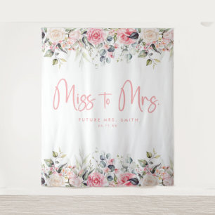 Frau Rosa Floral Brautparty Hintergrund Wandteppich