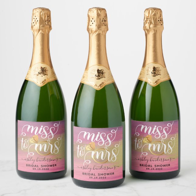 Frau Rosa und Gold Brautparty (Flaschen)