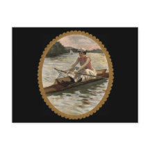 Frau rudert Skull auf einem schönen See