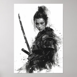 Frau Samurai Portrait - Anna Sawai - direkt Poster