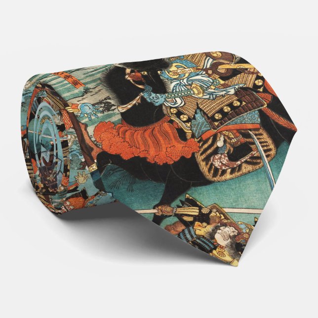 FRAU SAMURAI TOMOE GOZEN HORSEBACK IM KAMPF KRAWATTE (Gerollt)