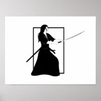 Frau Samurai Warrior mit Schwert