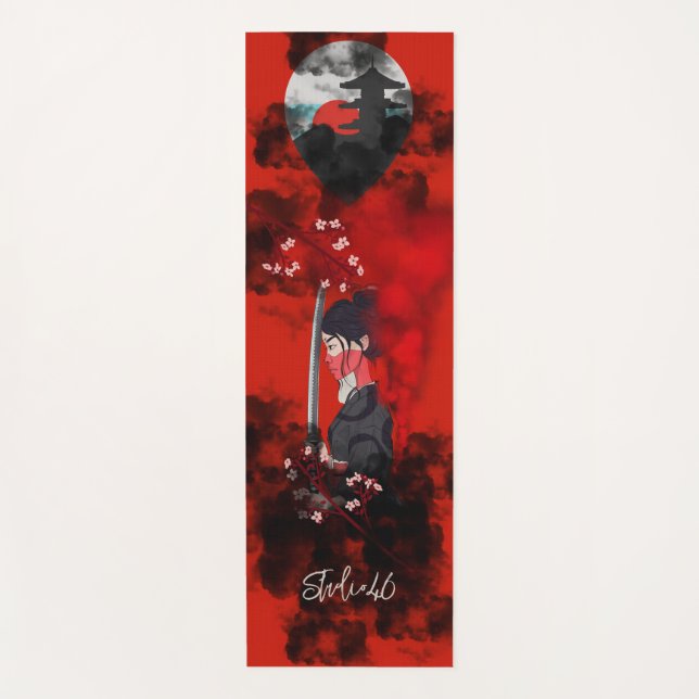 Frau Samurai Yoga Mat Yogamatte (Vorderseite)
