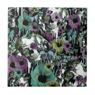Frau Sandman, Blumenschädelmuster Fliese