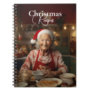 Frau Santa Baking Cake Notizblock