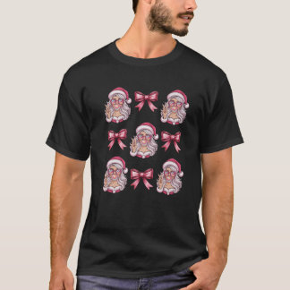 Frau Santa Blows Bubble Coquette Bow Funny Christ T-Shirt
