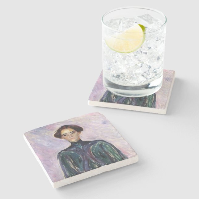 Frau Schwarz (von Edvard Munch) Steinuntersetzer (Seitenansicht)