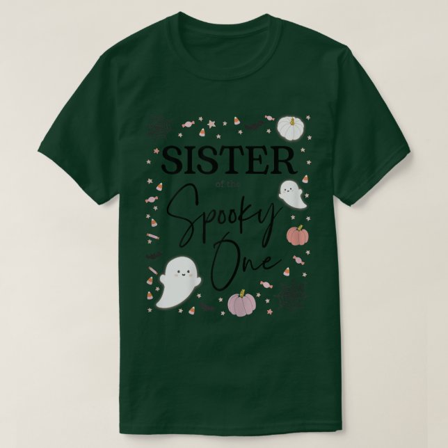 Frau Schwester der Spooky One Girl First Birthda T-Shirt (Design vorne)
