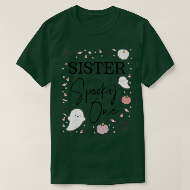 Frau Schwester der Spooky One Girl First Birthda T-Shirt (Design vorne)