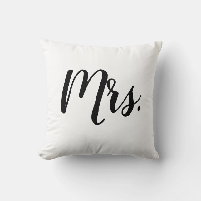Frau Script Bedroom Wedding Pillow Kissen (Vorderseite)