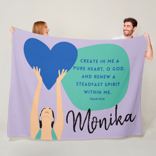 Frau Scripting Herz Christlich Personalisiert Flee Fleecedecke (Beispiel)