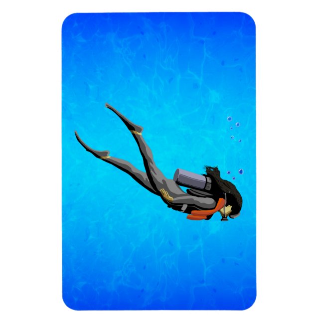 Frau SCUBA Diving Magnet (Vertikal)