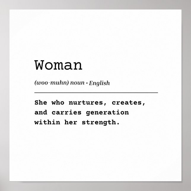 Frau - sie, die Generationen trägt Poster (Vorne)