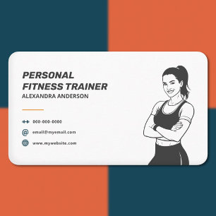 Frau Silhouette - Einfacher Fitness-Trainer Visitenkarte