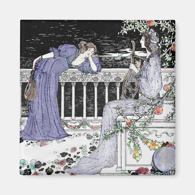 Frau singt zu ihrem Freund Magnet (Vorne)