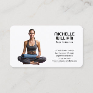Frau sitzend Yoga-Meditation Gesundheit Visitenkarte
