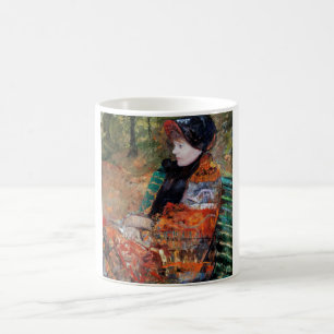 Frau sitzt auf der Bank, Mary Cassatt Kaffeetasse