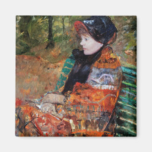 Frau sitzt auf der Bank, Mary Cassatt Magnet