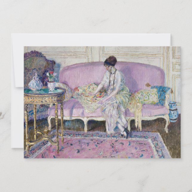 Frau sitzt auf Sofa | Frederick Carl Frieseke (Vorderseite)