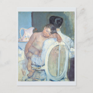 Frau sitzt mit Kind in ihrem Arm Mary Cassatt Postkarte