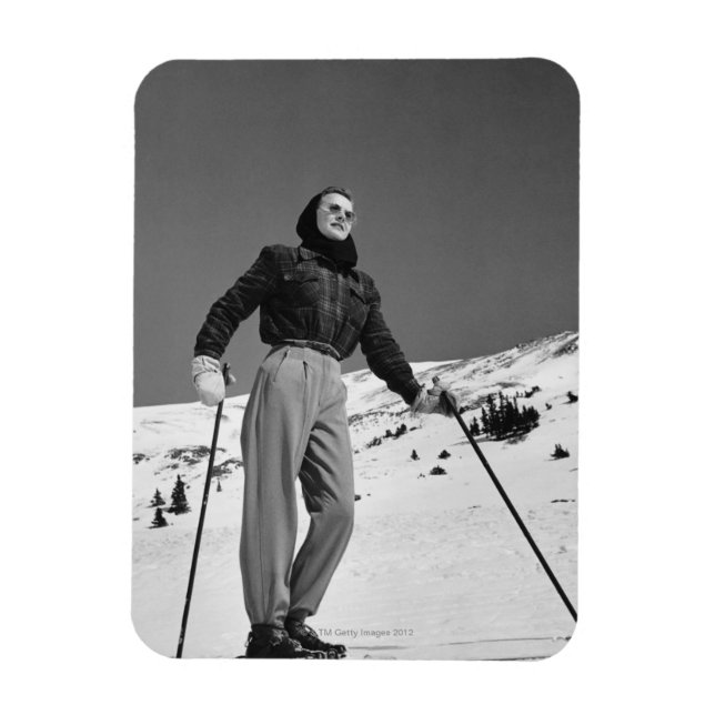 Frau Skier Magnet (Vertikal)